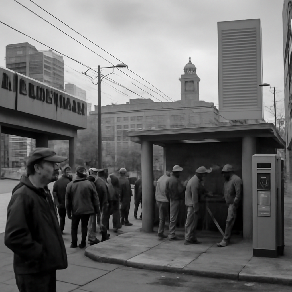 News photograph: The City Built Ways to Keep Wall Workers Working