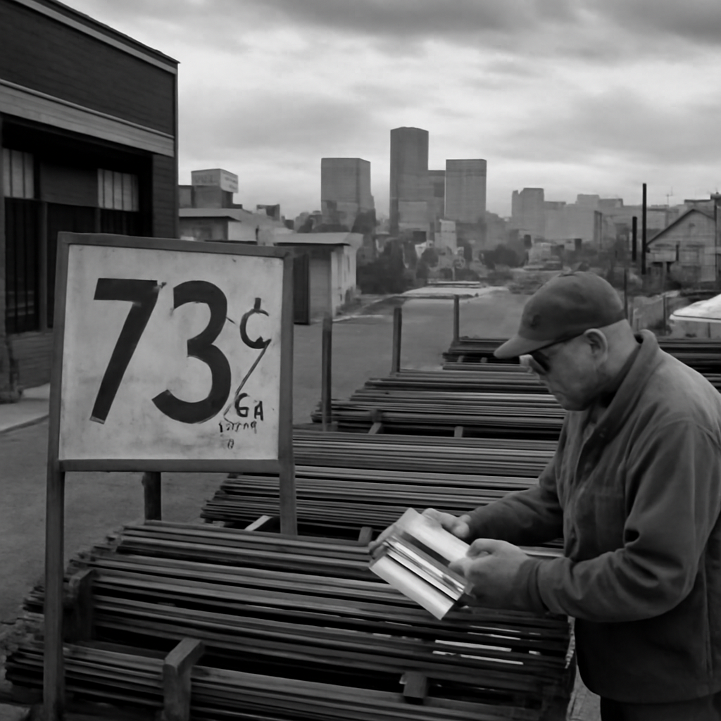 News photograph: Globeville Sent Small Shops Steel They Could Trace