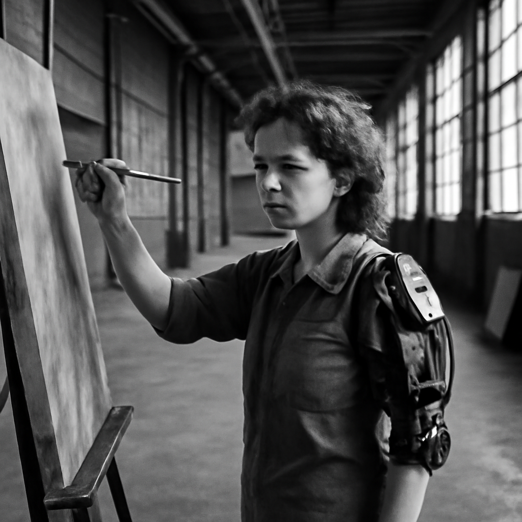 News photograph: Hollis’s Shoulder Became a Restriction She Could Not Paint Past
